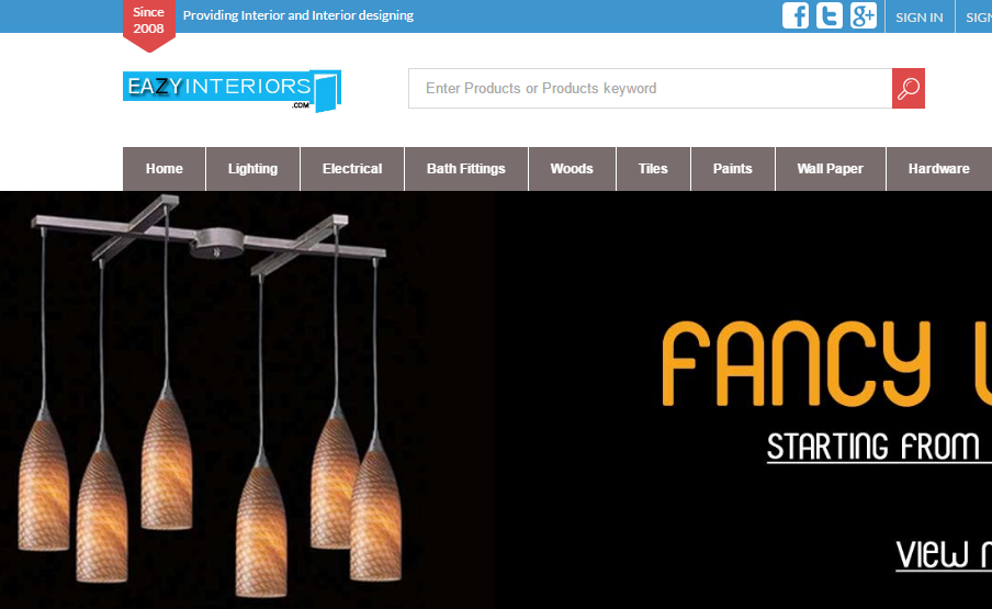 eazy interior, ecommerce website